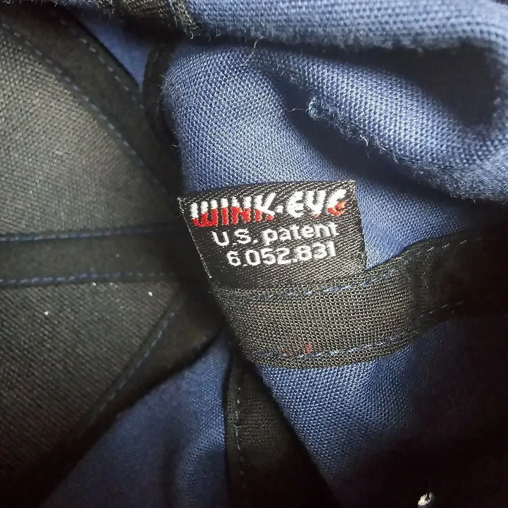 VINTAGE Nike Hat Cap Mens One Size Blue‎ Swoosh Spellout Logo Distressed Y2K